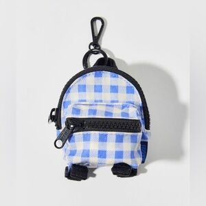 BAGGU Mini Backpack Bag Charm- Pansy Blue Gingham